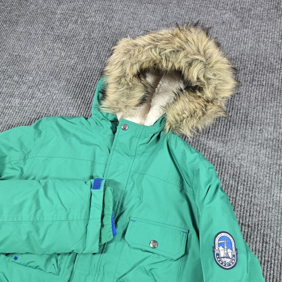 Lands' End Other - Lands End Parka Youth XL 18-20 Green Faux Fur Hood Down Insulated Winter Coat